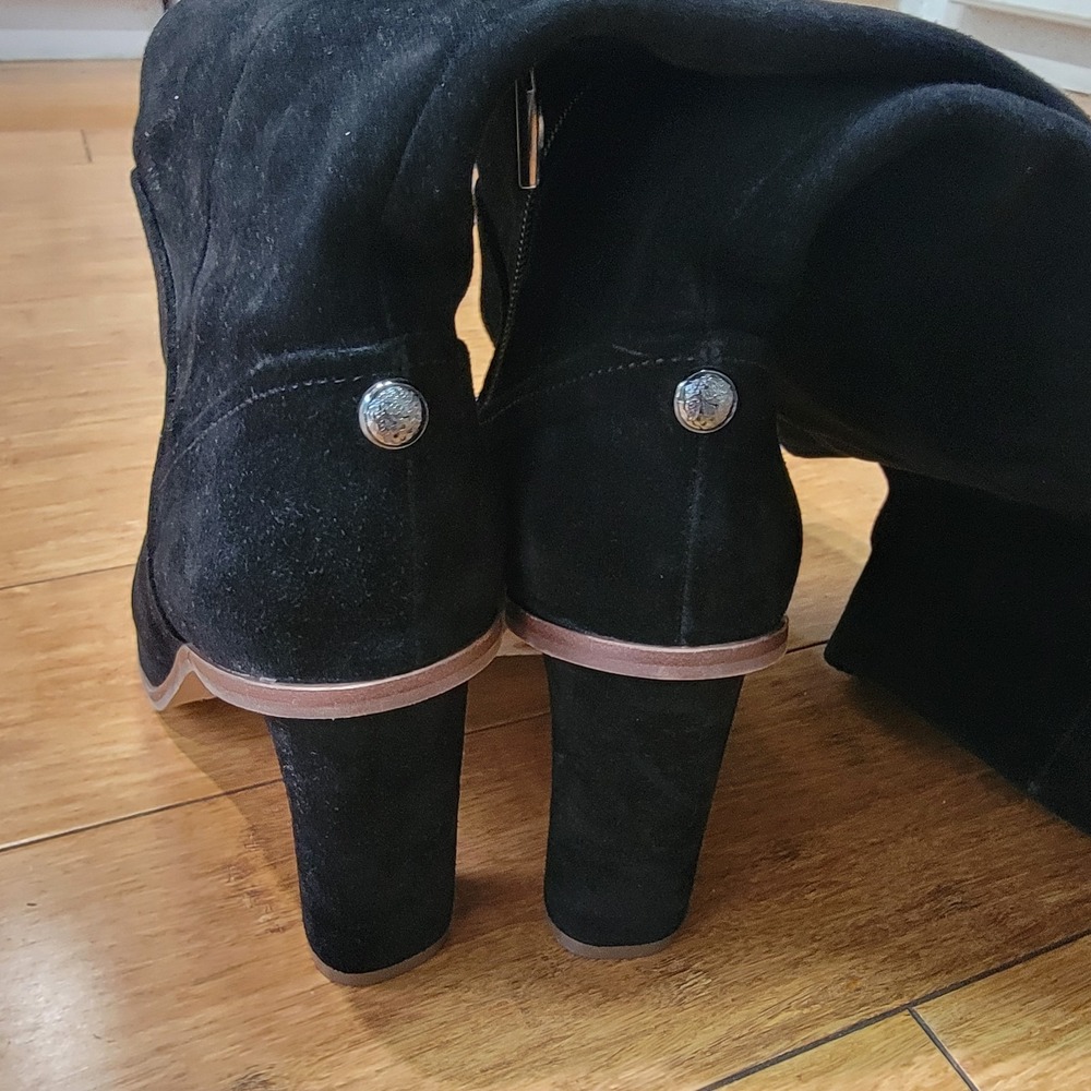 Vince Camuto Women's Phranzie Suede Leather Knee High Riding Boots Size 9M Black - Picture 3 of 12